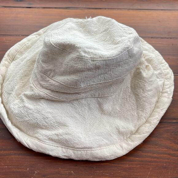 Scala gauzy wide brim cloth packable adjustable size sun beach hat - Picture 3 of 5